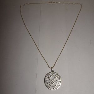 925 SS EP Round Abstract Pendant Necklace